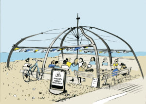 Drawing of Coast Cafe on Worthing beach
