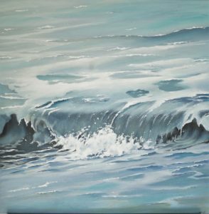 Blue wave painting