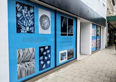 Unused shop fronts provide space for outdoor exhibitions