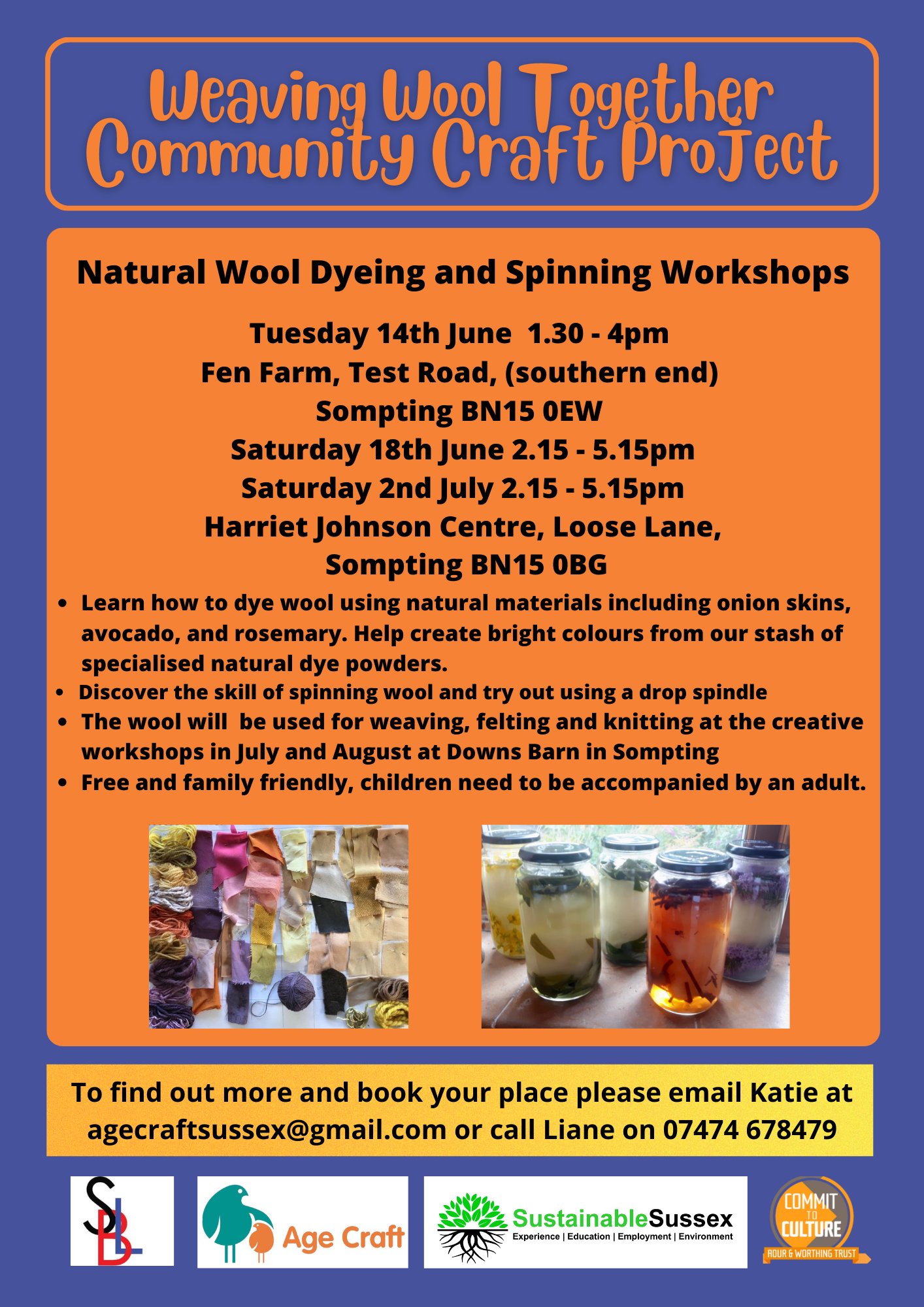 Natural Wool Dying and Spinning Workshop