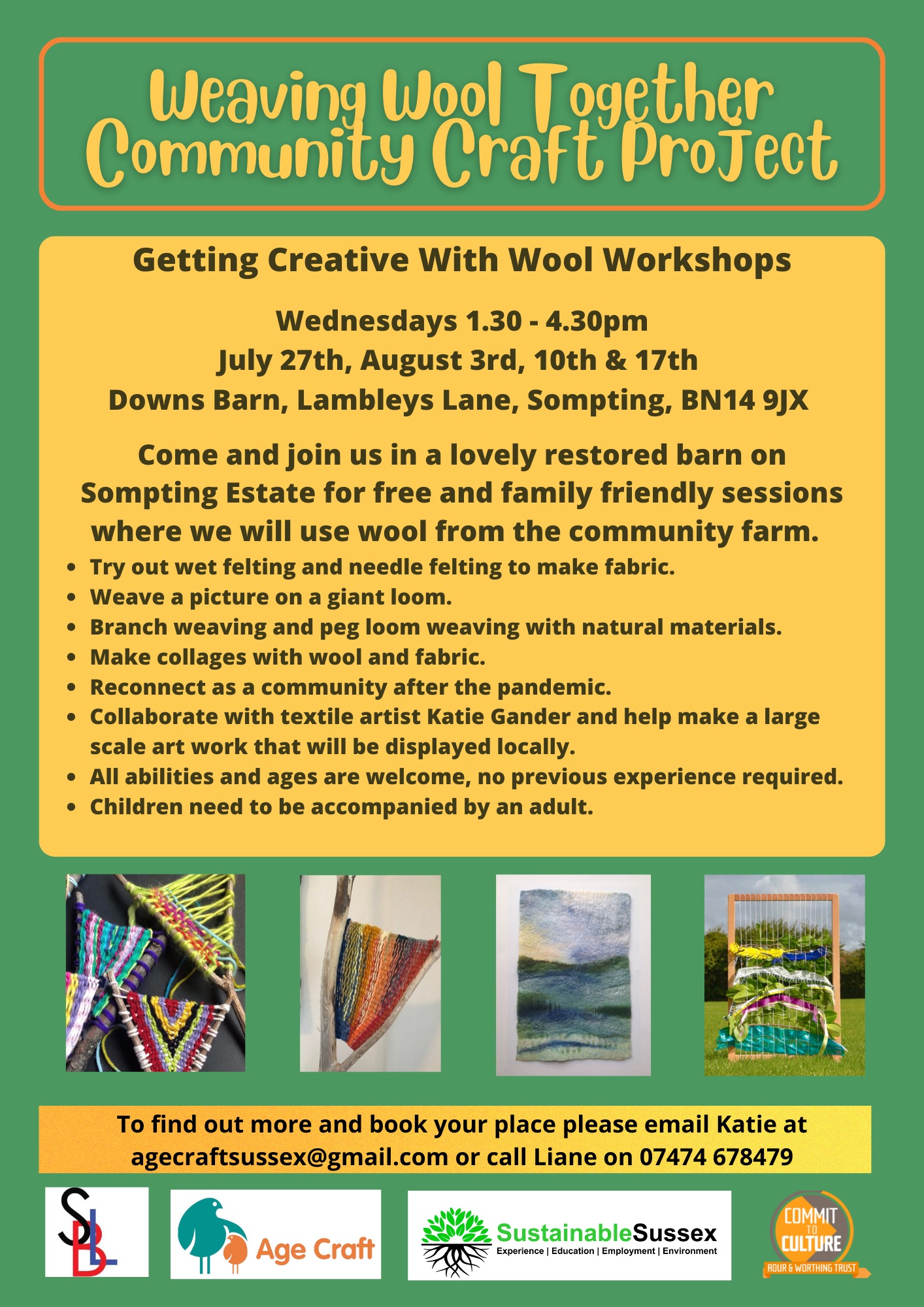 Getting Creative with Wool Workshops Poster