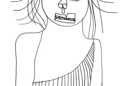 a line drawing of Blondie