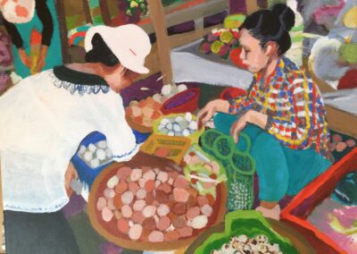 A painting of the Egg Ladies. A memory from remote village market in south Vietnam