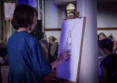 A participant at the life drawing event