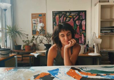 A photograph of Ruby Taylor in her studio