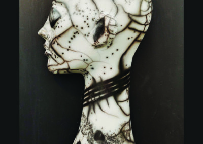 white marbled ceramic head sculpture